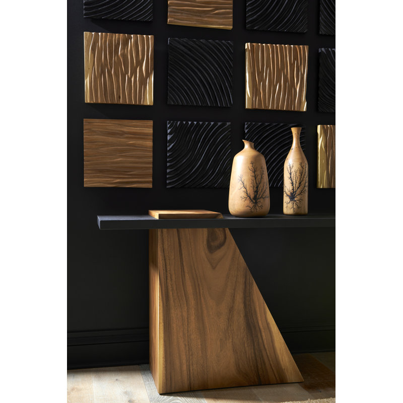 Slant Console Table, Natural/Black