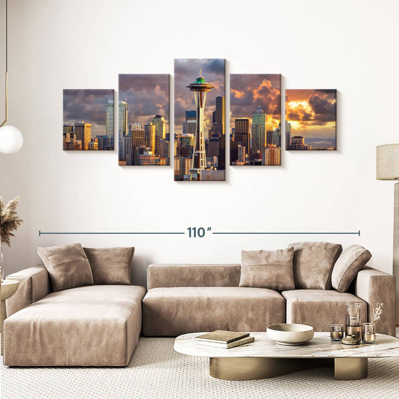  «Seattle Skyline», H 42 po x l 92 po