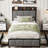 Twin Upholstered Bed Frame with 2 Drawers & Charging Station-1647071438