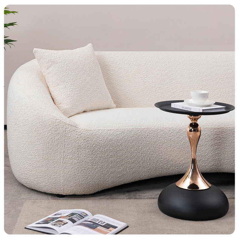 Petite table d'appoint ronde, Noir et or