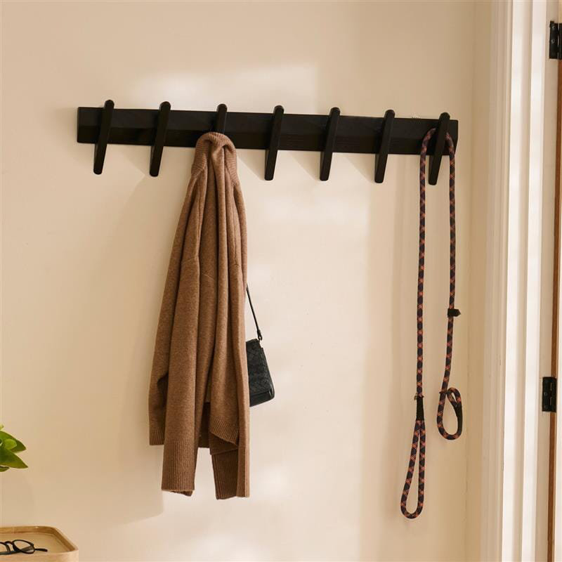 Solid Wood Wall 7 - Hook Wall Mounted Coat Rack