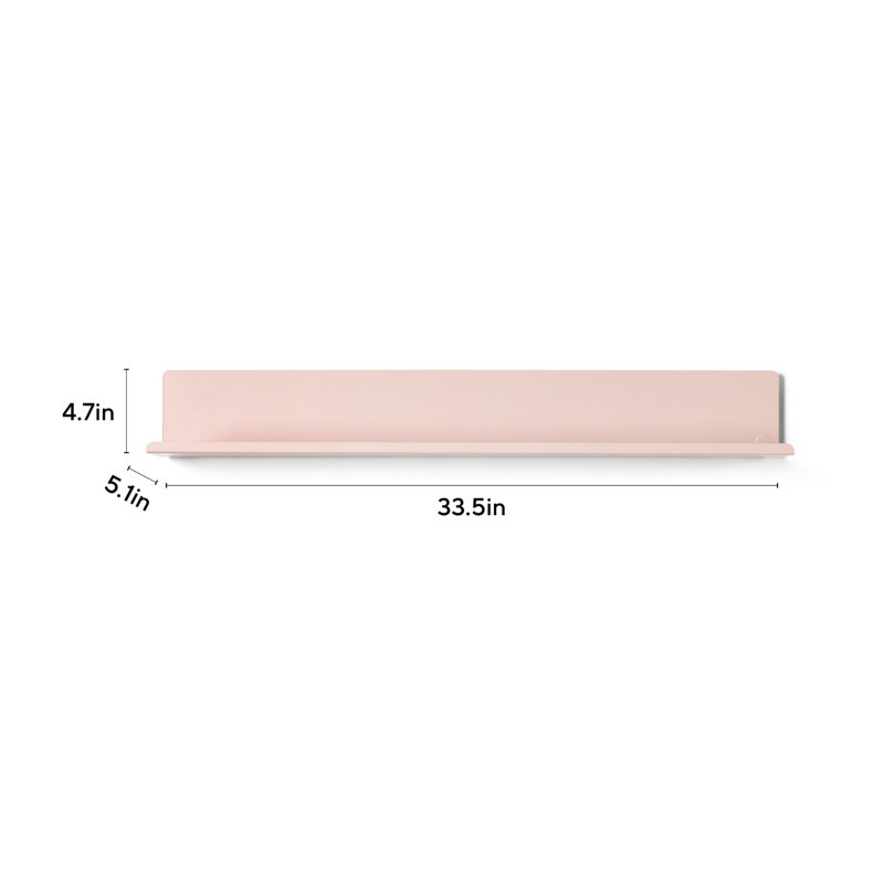 Organize + Display Floating Shelf, 4.7" H x 33.5" W x 5.1" D, Blush