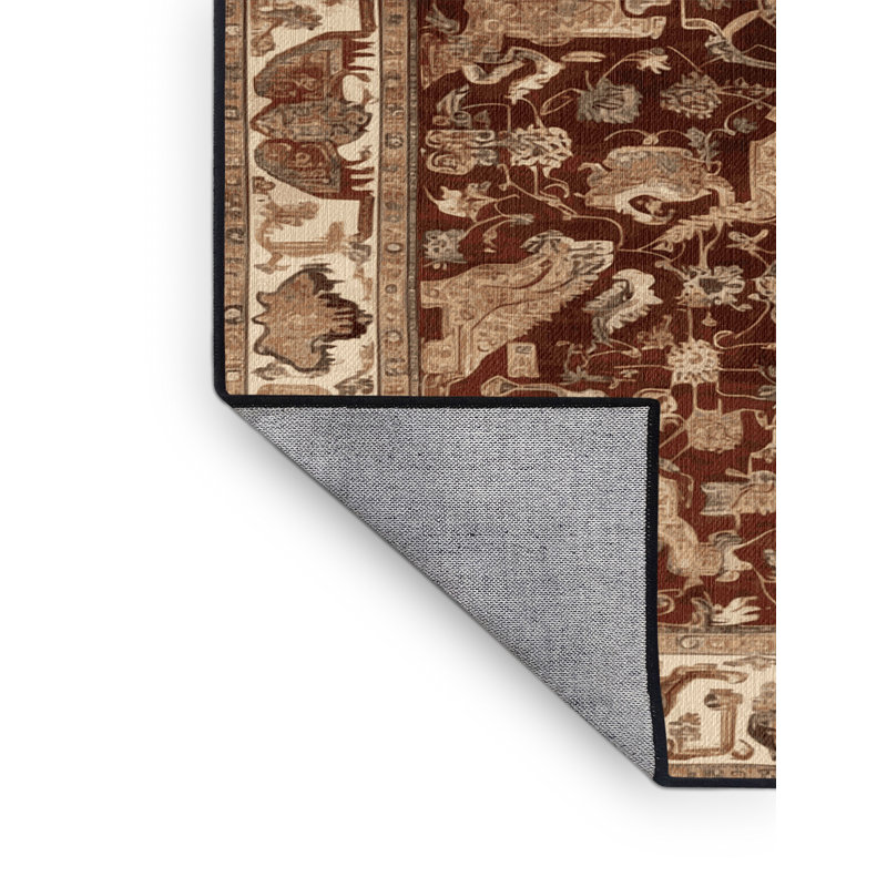 Tapis brun lavable à la machine, Carré 6 pi