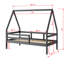 A-frame Modern Twin Dark Grey House Bed With Dual Underbed Drawers
