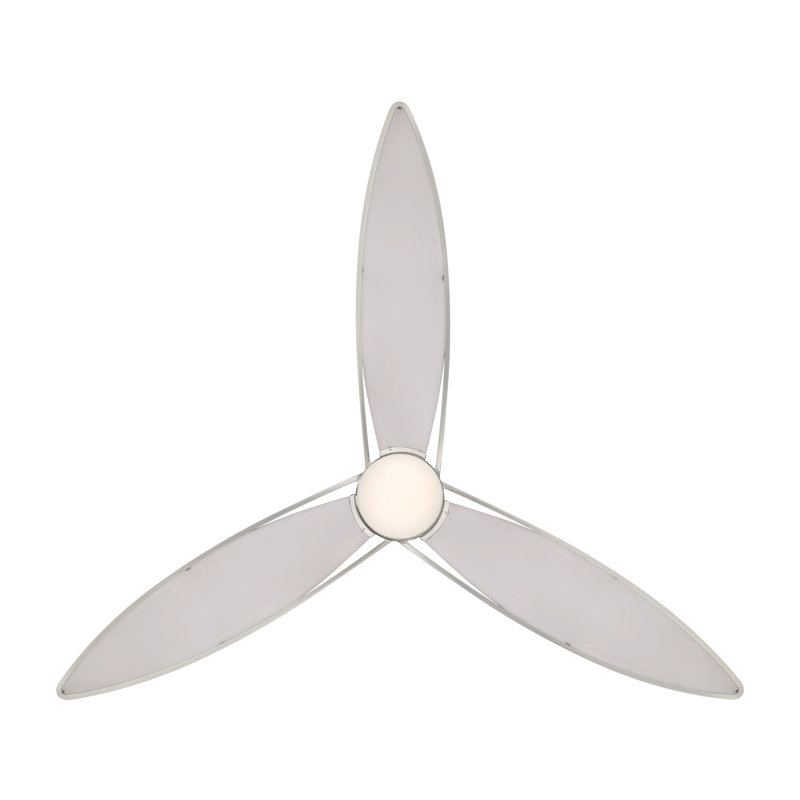 Fleur 64" 5CCT LED Ceiling Fan, Nickel, Translucent Gray Smoke