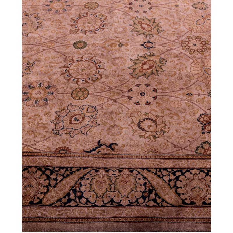 Tapis brun en laine noué à la main 6 pi 2 po x 6 pi 2 po Chi