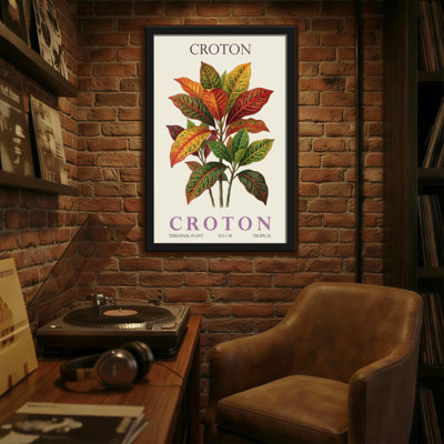 Plants & Flowers Croton Plant Tropical Leaves Colorful Pattern Art Print
