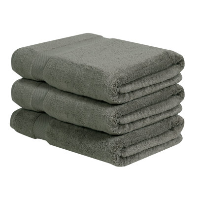 Ensemble de serviettes de bain 100% coton Splash Splash, serviettes de bain absorbantes ultra douces 550 g / m² pour spa et usage quotidien, certifié OEKO-TEX, paquet de 3, gris