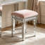 130Cm Glass Top Vanity Table With Crushed Diamond Mirrored Stool Set