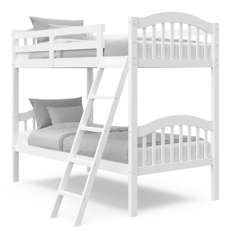 Lit superposé simple en bois massif Long Horn par Storkcraft, Blanc