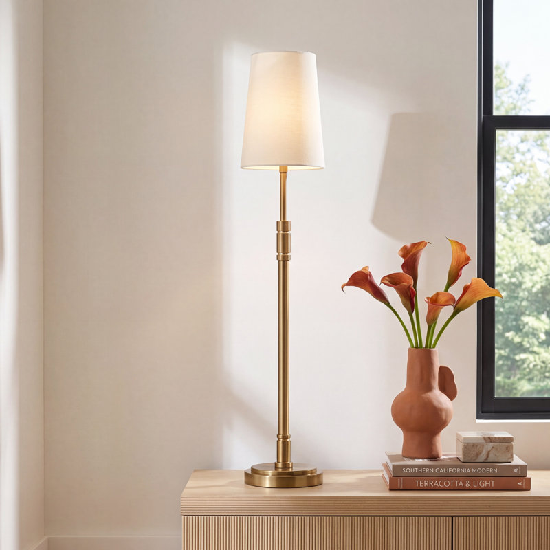 Altera Metal Buffet Lamp, Burnished Brass