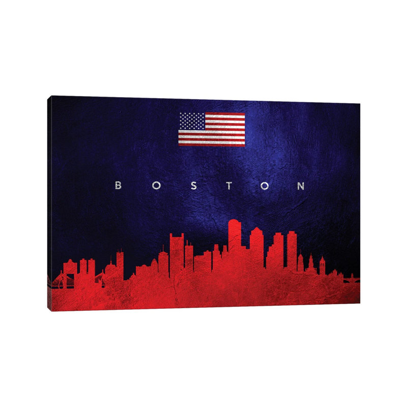 Boston Massachusetts Skyline by Adrian Baldovino - Wrapped Canvas Print, 20.32 cm H x 30.48 cm W