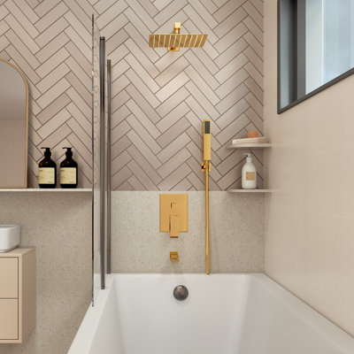 Système de douche à pluie complet mural à 3 fonctions 10 pouces avec valve brute