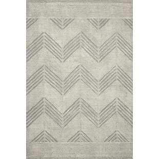 Tapis d'intérieur en laine à chevrons Kopa