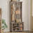 Hall Tree With Bench And Shoe Storage, 7 Double Hooks-1500478793