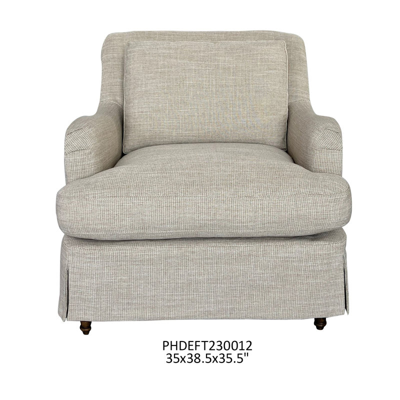 Houndstooth Slip Cover Arm Chair