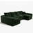 Compression Sectionals 130 Inch Corduroy Modular Cloud Couch for Home