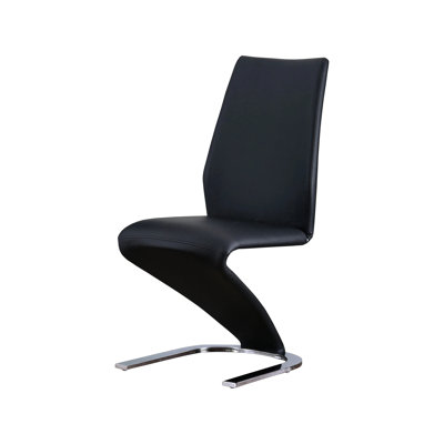25" W Contemporary Side Chair, Black (2/CTN)