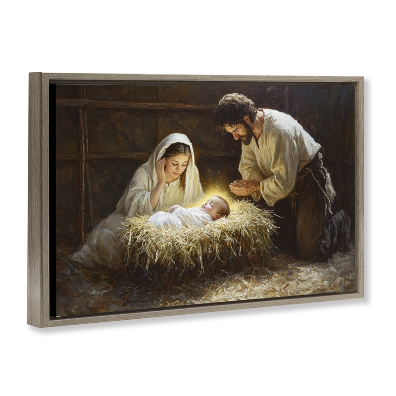 Cadre flottant Christ Nat Born, Cadre flottant orme Montalcino, H 21 po x l 31 po