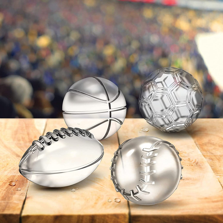 Tovolo Sports Ball Ice Molds,Football,Basketball,Baseball & Golf Sphere Set  of 4