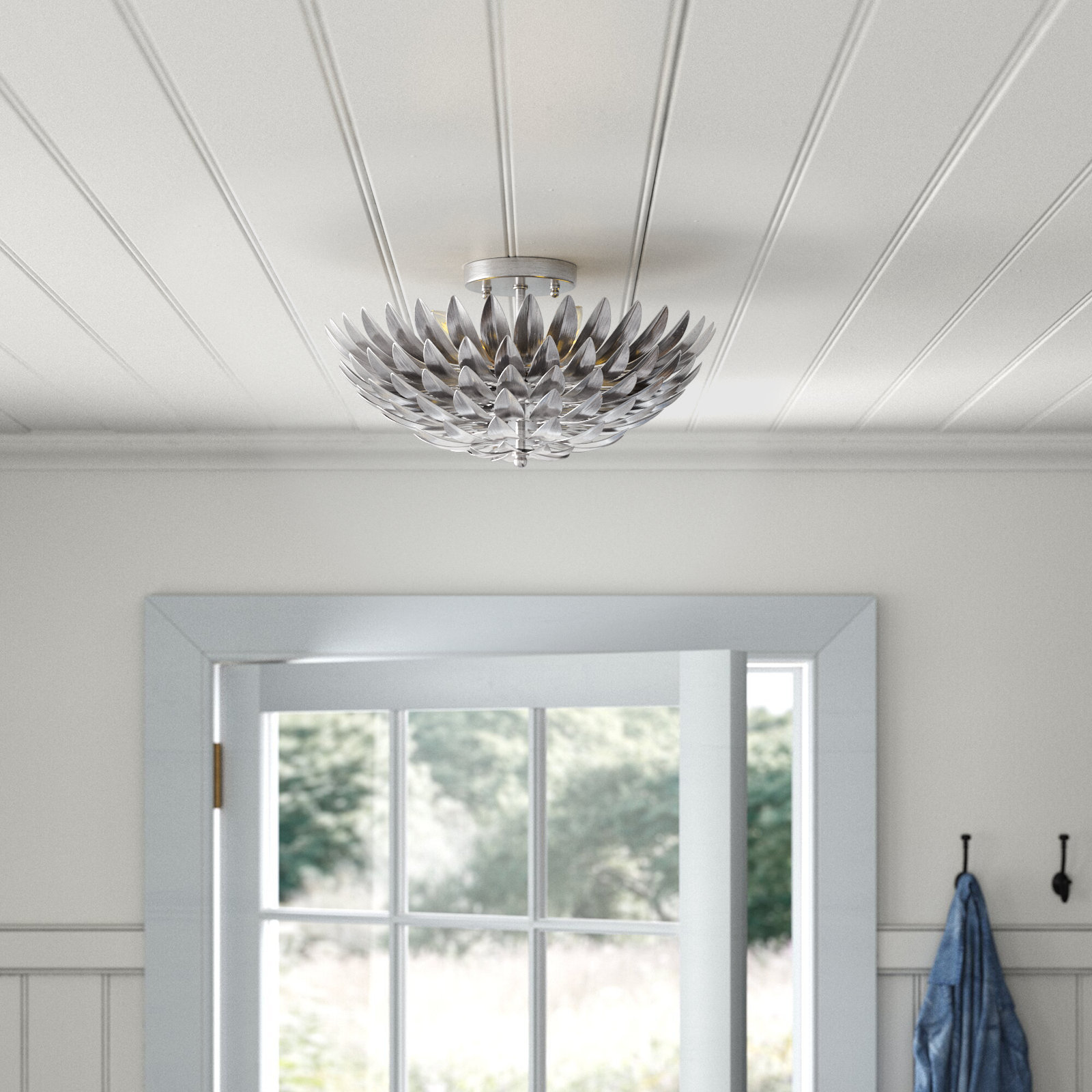 Margo 4-Light Semi Flush Mount, Antique Silver