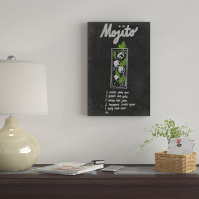 « tableau noir cocktails collection iii », art textuel sur toile
