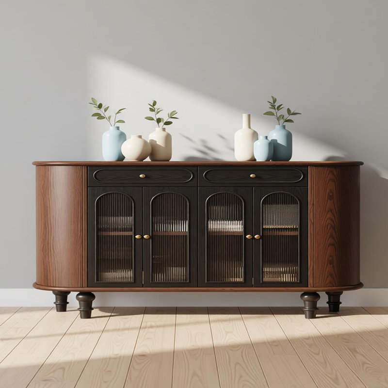 Buffet rétro de style français, H 36,22 po x l 70,86 po x P 15,74 po