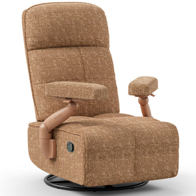 Fauteuil oscillant manuel Lullacloud avec accoudoirs à positions multiples et appui-tête réglable - Brun