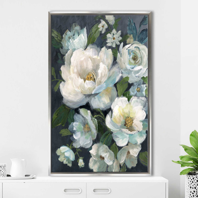 Nocturnal Radiance II par - Peinture, Cadre flottant argent, H 51,5 po x l 31,5 po x P 2 po