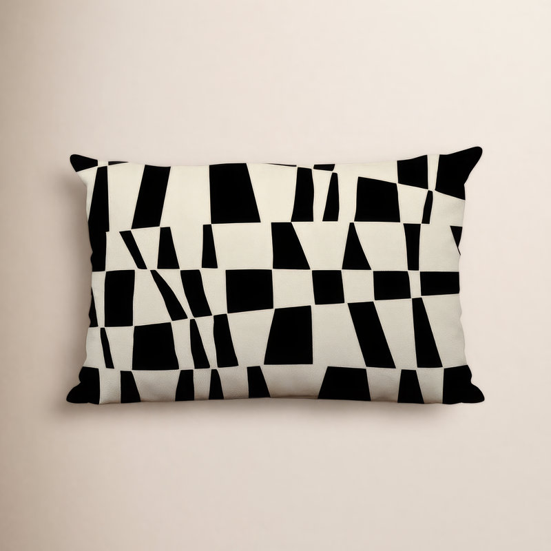 Housse et insert de coussin rectangulaire en polyester pour l'intérieur et l'extérieur, Noir