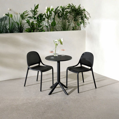 Table de salle à manger D23.5 "- Résistant aux rayons UV, à l'eau et à l'humidité (noir)