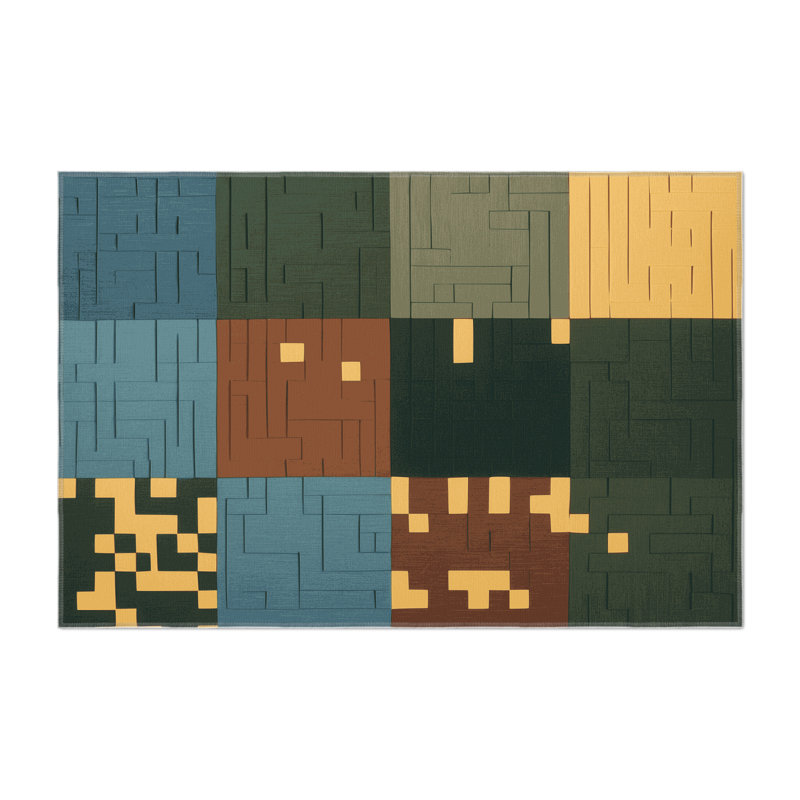 Earth Grid Harmony Indoor And Outdoor Area Rug, Rectangle 4' x 6'