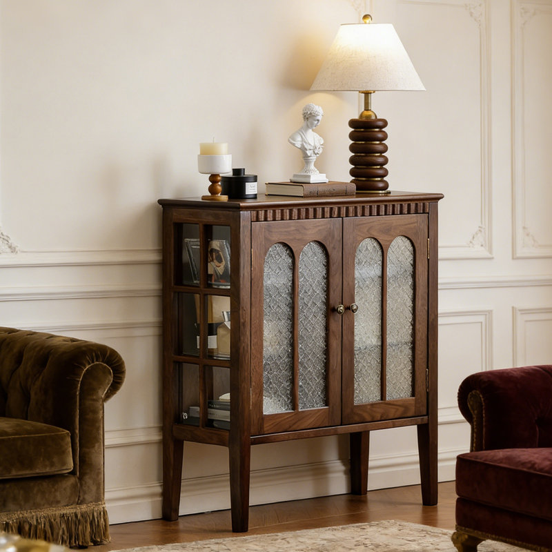 Buffet rétro en noyer noir 33,07 po