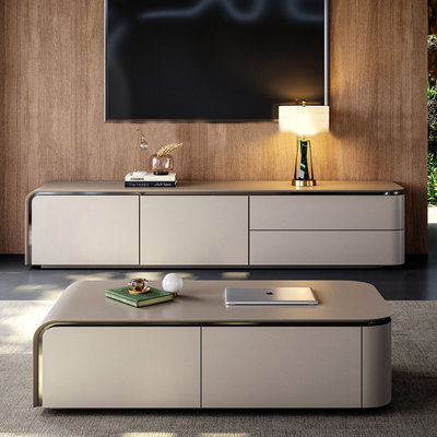 Advanced simple TV cabinet tea table combination