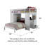 Lit mezzanine double blanc avec rangement