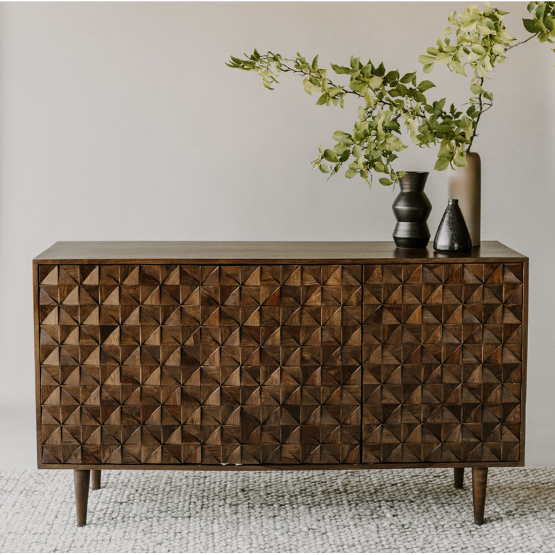 Pablo 58'' W Solid Wood Sideboard, Brown