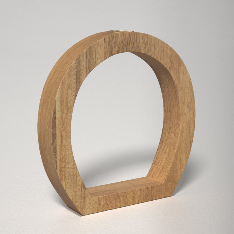 Femke 8" Wood Tabletop Candlestick