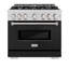 ZLINE 36" Classic Gas Range w/ 6 Burner Cooktop & Convection Oven w/ White Matte Door-1107531980