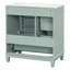 Freestanding vanity cabinet with ceramic basin-515965979