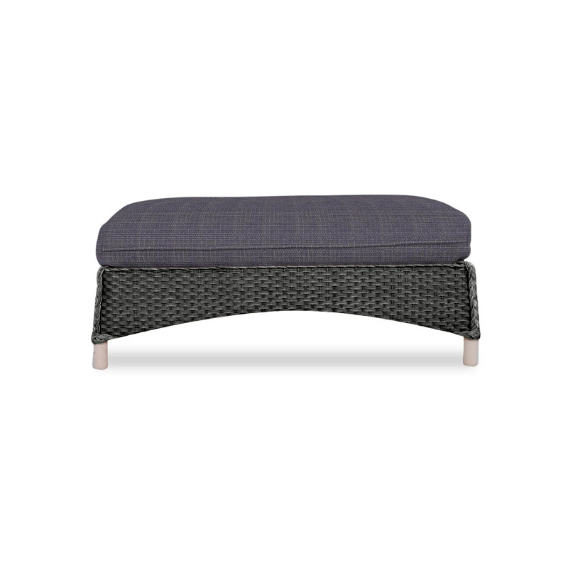 Mandalay Outdoor Ottoman, Rumba Straw, White