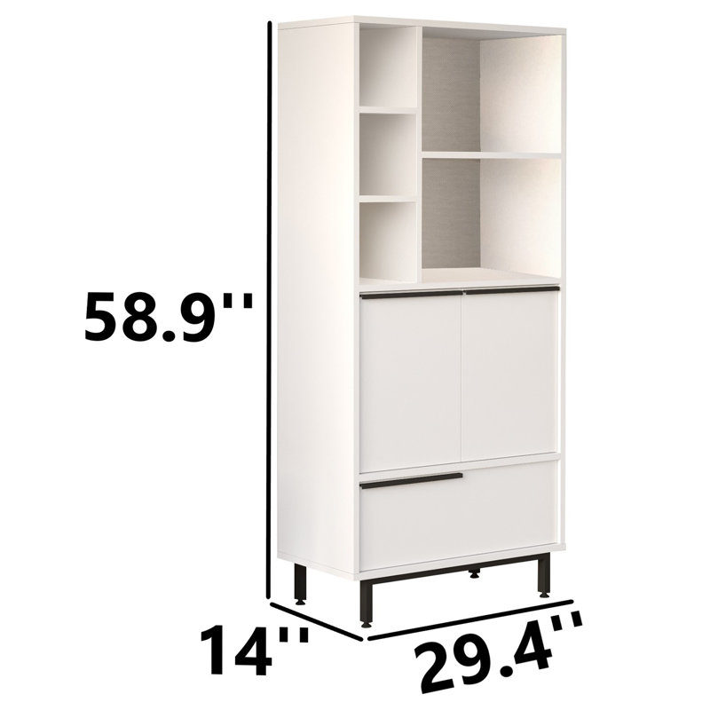 Armoire de salle de bain autoportante, Blanc