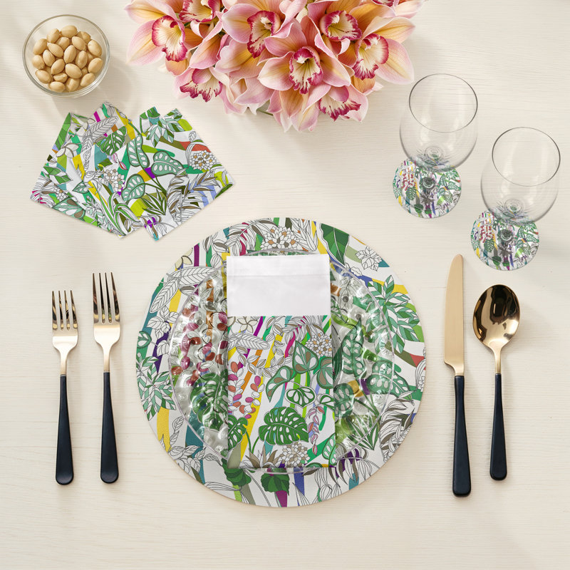 Sabi Jungle Pebble 16" Vinyl Placemat, Natural