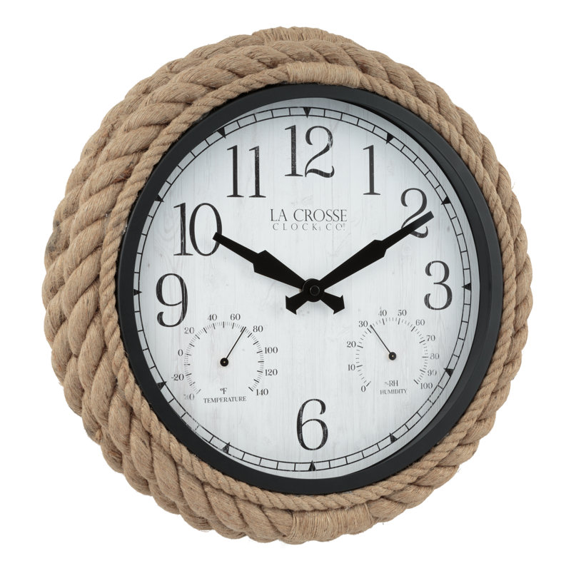 La Crosse Rope 14" Quartz Wall Clock