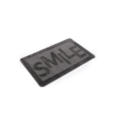 High-Quality Bathmat, Anthracite, 23.6 x 39.4 inches | 100% Polypropylene, Total Thickness: 0.4 inches | Non-Slip Natural Latex Sole, Machine Washable, Vacuum Friendly | Perfect for Bathroom & Entryway Comfort