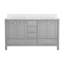 Meuble-lavabo 60 po, meuble-lavabo à cadre en bois massif, comptoir autoportant avec double cuve gris-974925789