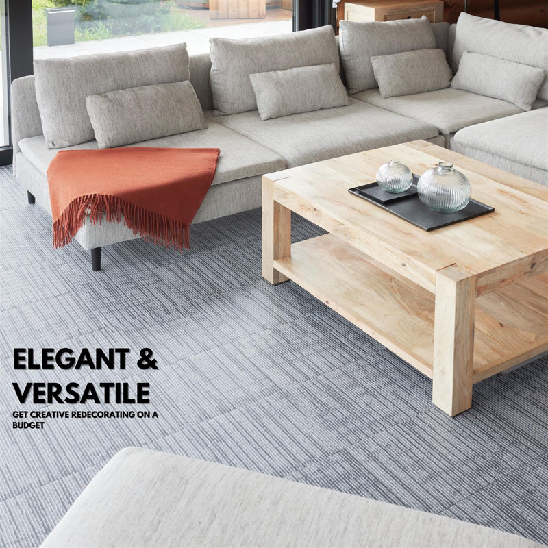 Upham Upham Self-Adhesive Carpet Style Peel and Stick 60 Pack (5.57 sqm) 30.5 x 30.5cm PVC and Vinyl Tile, Grey