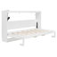 Lit escamotable simple de taille simple pliable sur le côté avec motif imprimé tendance, éclairage à DEL sous le lit et prise USB intégrée - Design peu encombrant - blanc-73488703-73488688