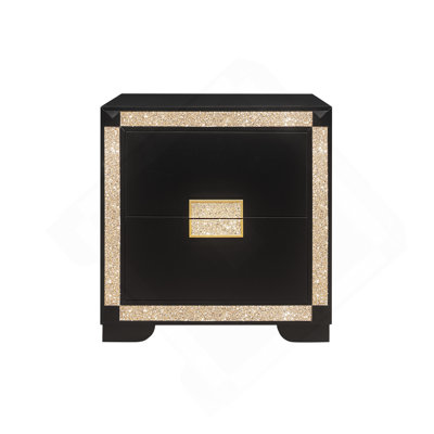 Table de chevet noire / dorée