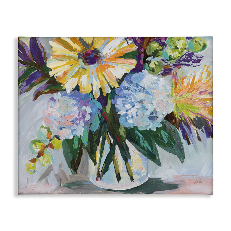 «Summer Blooms Bouquet», art mural par Jeanette Vertentes, H 16 po x l 20 po