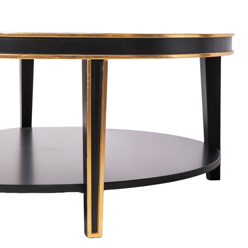 Lilly 4 Legs Round Coffee Table, Tricorn Black